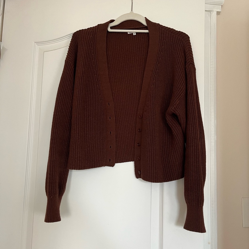 Reformation Brown Knit Cardigan Sweater